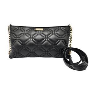 Kate Spade New York Presley Astor Court Black Leather Quilted Crossbody Bag